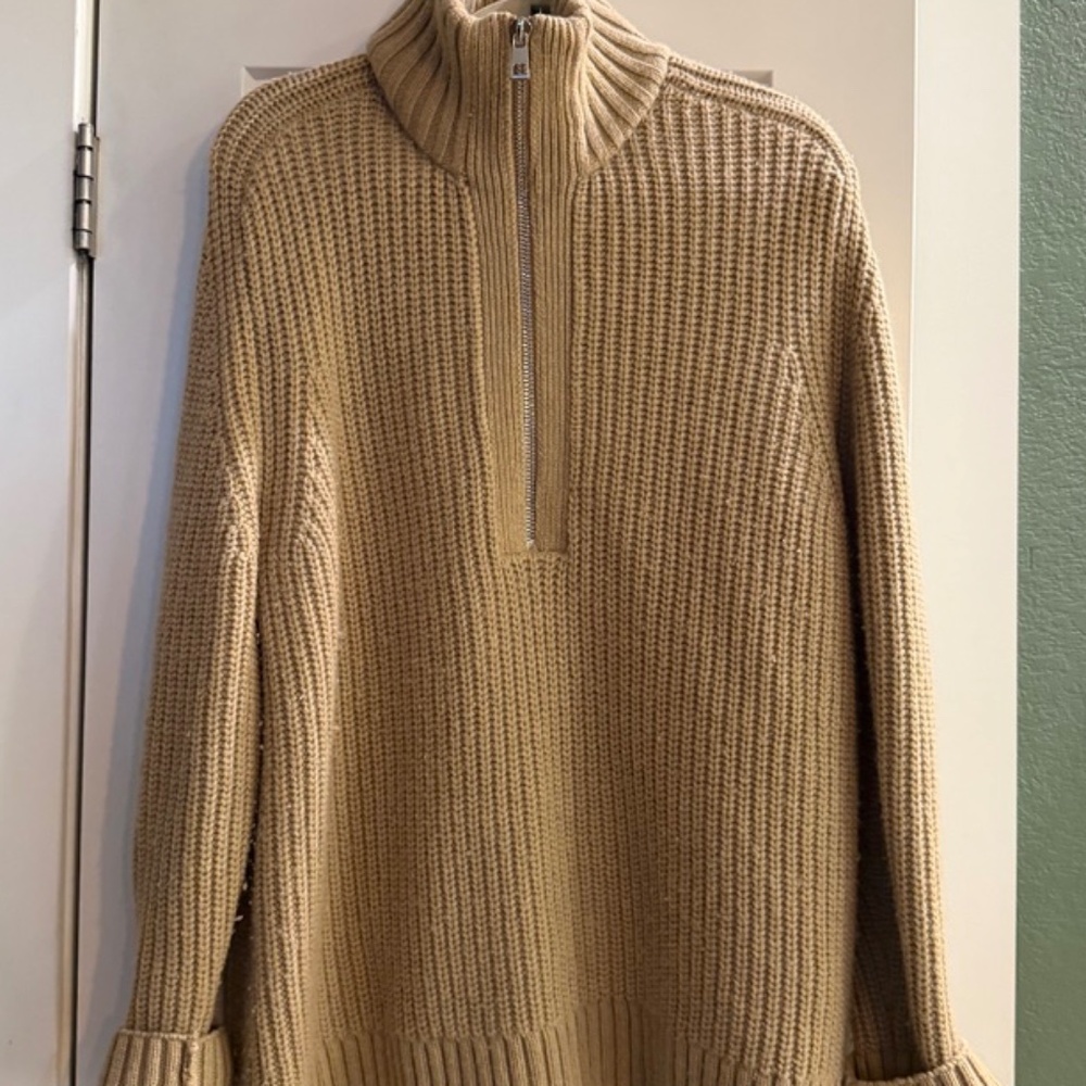 Michael Kors Tan Half Zip Sweater